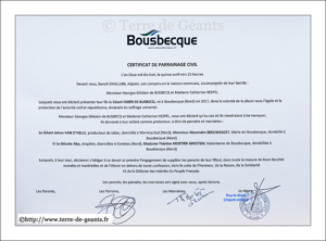 Le certificat de parrainage civil d'Ogier de Busbecq – BOUSBECQUE (F)