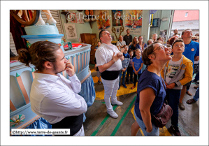 L'exposé de l'histoire de la Famille Gayant (les Géants, les porteurs) par Fabien Pichard, l'un des chefs de lunette