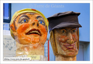 Anciennes têtes de P'tite Chorchire - COMINES (F), de 1923 à 1963 et de 1963 à 1987